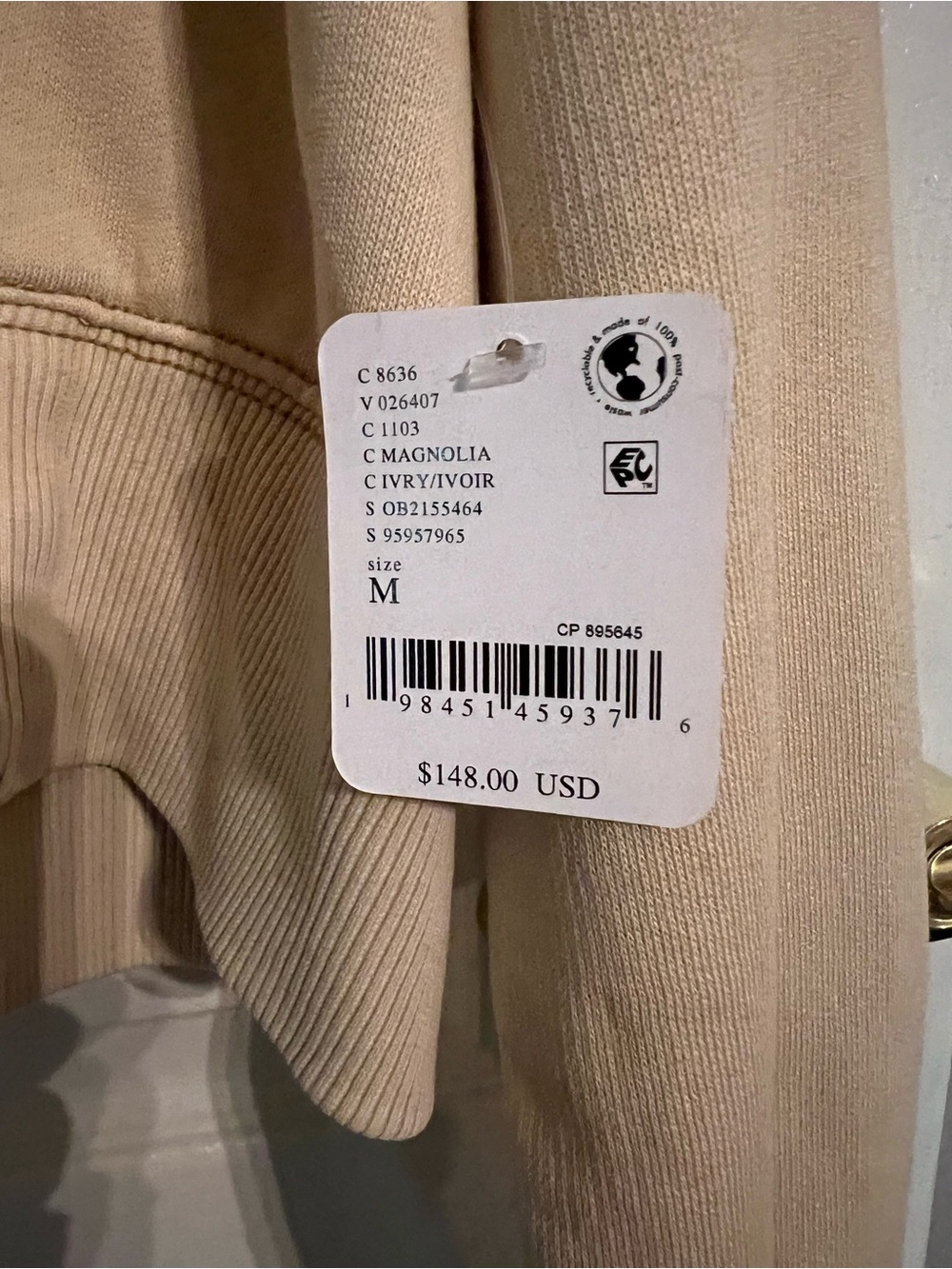 Free People Movement Undefeated Set (Hoodie Only) In Ivory NWT Size M - Picture 3 of 5